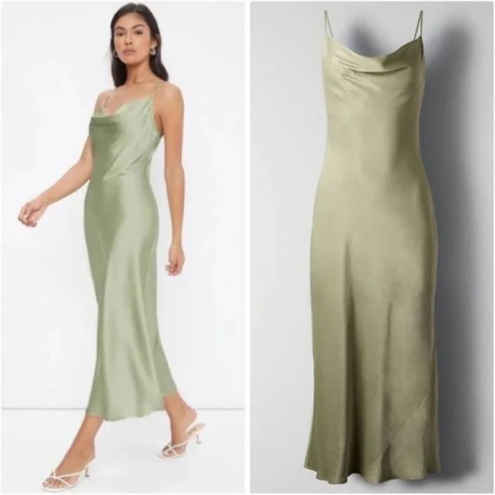 Wilfred by Aritzia Women’s Canto Slip Midi Dress Green XXS